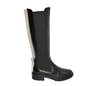 New! Aeyde Blanca Knee High Boot Black Leather Size 38 DD523
